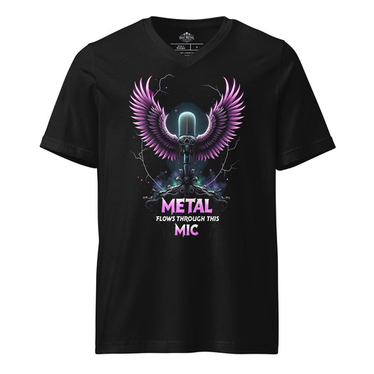 Metal flows through this Mic – Damen-T-Shirt mit V-Ausschnitt Metal T-Shirt von Dax Metal Designs – Bella+Canvas 