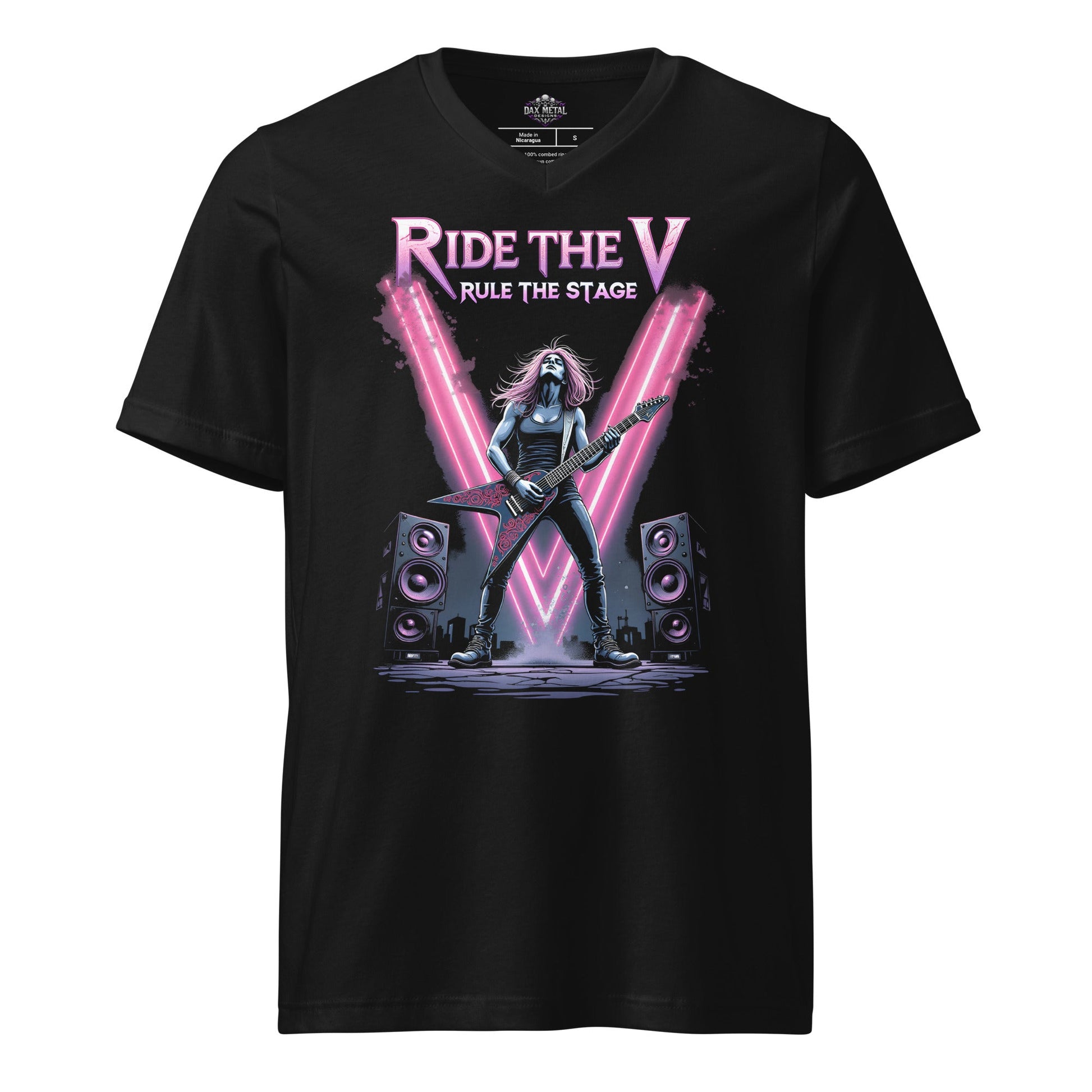 Ride the V – Premium Damen-T-Shirt mit V-Ausschnitt Metal T-Shirt von Dax Metal Designs – Bella+Canvas
