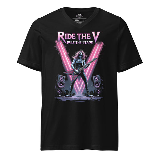 Ride the V – Premium Damen-T-Shirt mit V-Ausschnitt Metal T-Shirt von Dax Metal Designs – Bella+Canvas
