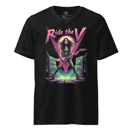 Ride the V – Premium Damen-T-Shirt mit V-Ausschnitt Metal T-Shirt von Dax Metal Designs – Bella+Canvas