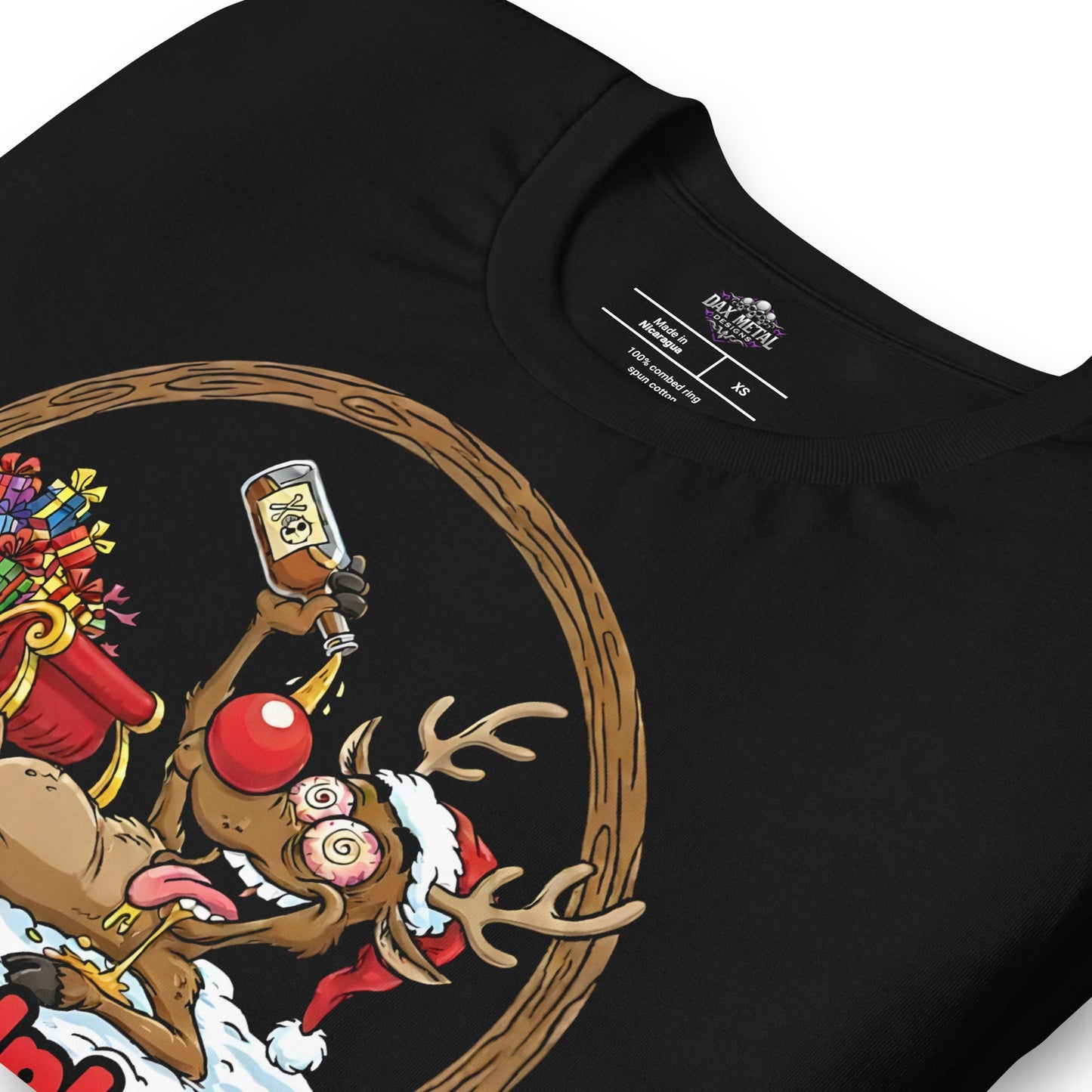 Rudolph the alcoholic reindeer – T-shirt Heavy Metal T-Shirt Christmas T-Shirt von Dax Metal Designs – Bella+Canvas
