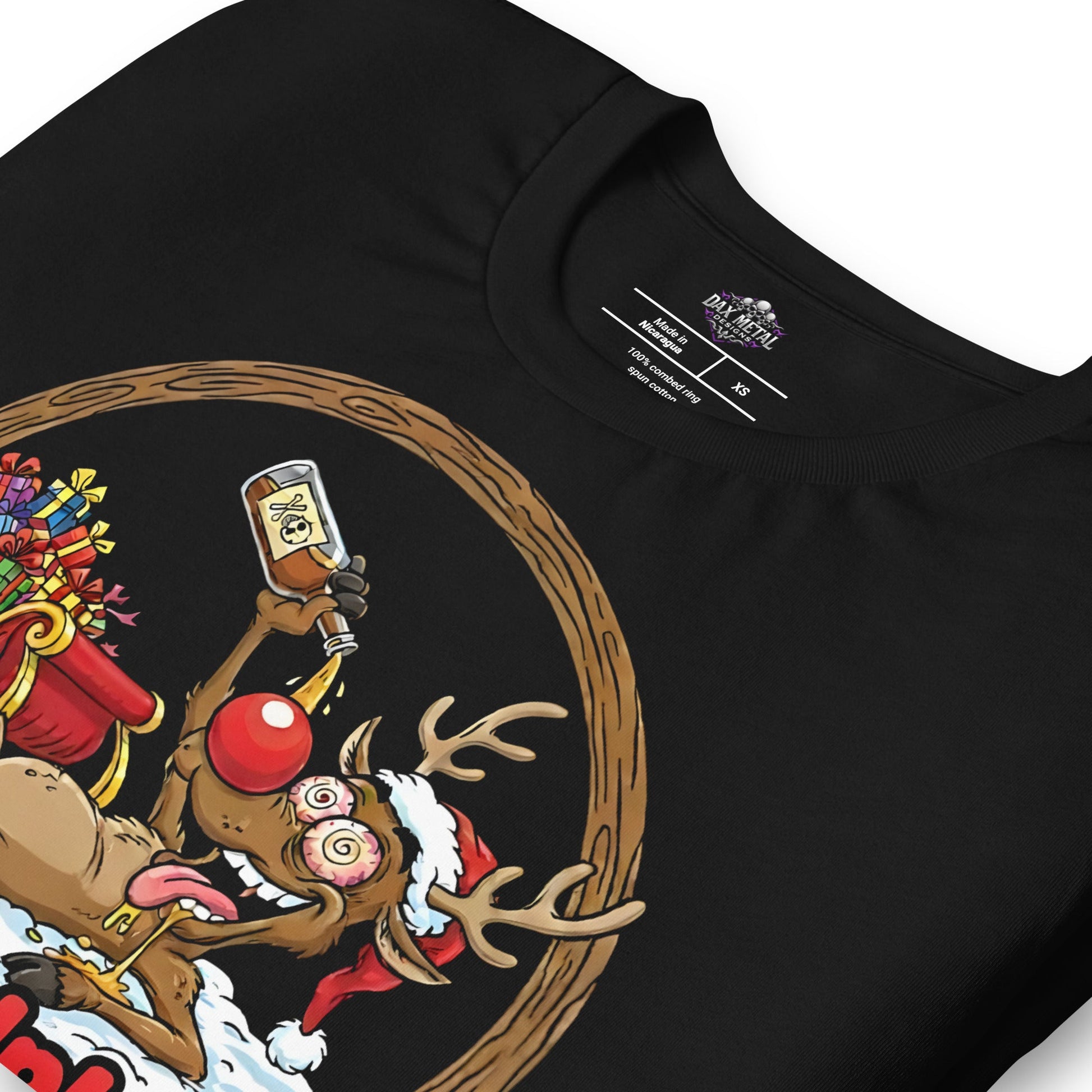 Rudolph the alcoholic reindeer – T-shirt Heavy Metal T-Shirt Christmas T-Shirt von Dax Metal Designs – Bella+Canvas
