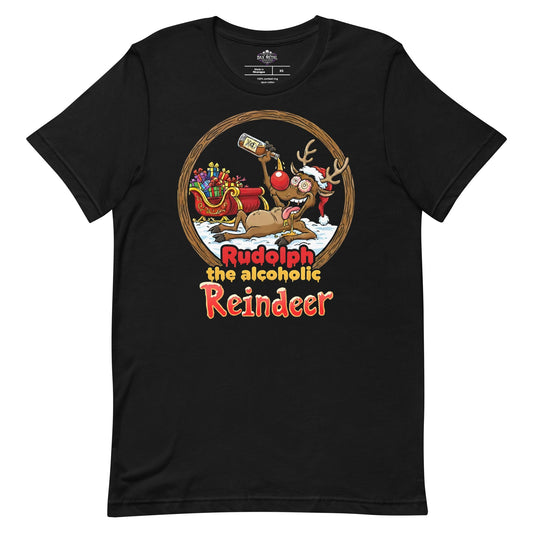 Rudolph the alcoholic reindeer – T-shirt Heavy Metal T-Shirt Christmas T-Shirt von Dax Metal Designs – Bella+Canvas
