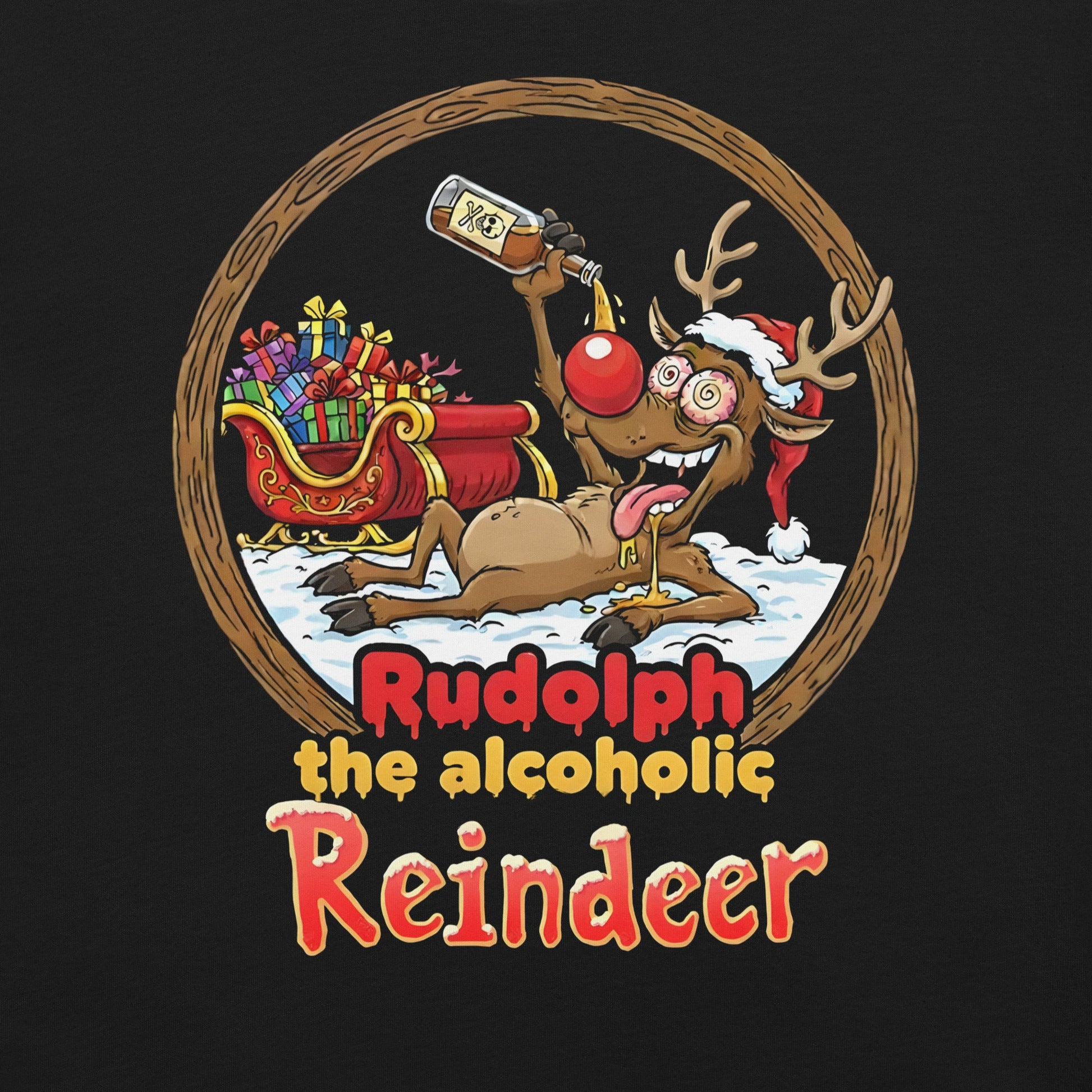 Rudolph the alcoholic reindeer – T-shirt Heavy Metal T-Shirt Christmas T-Shirt von Dax Metal Designs – Bella+Canvas