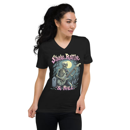 Shake, Rattle & Roll - T-Shirt mit V - Ausschnitt - Dax Metal Designs