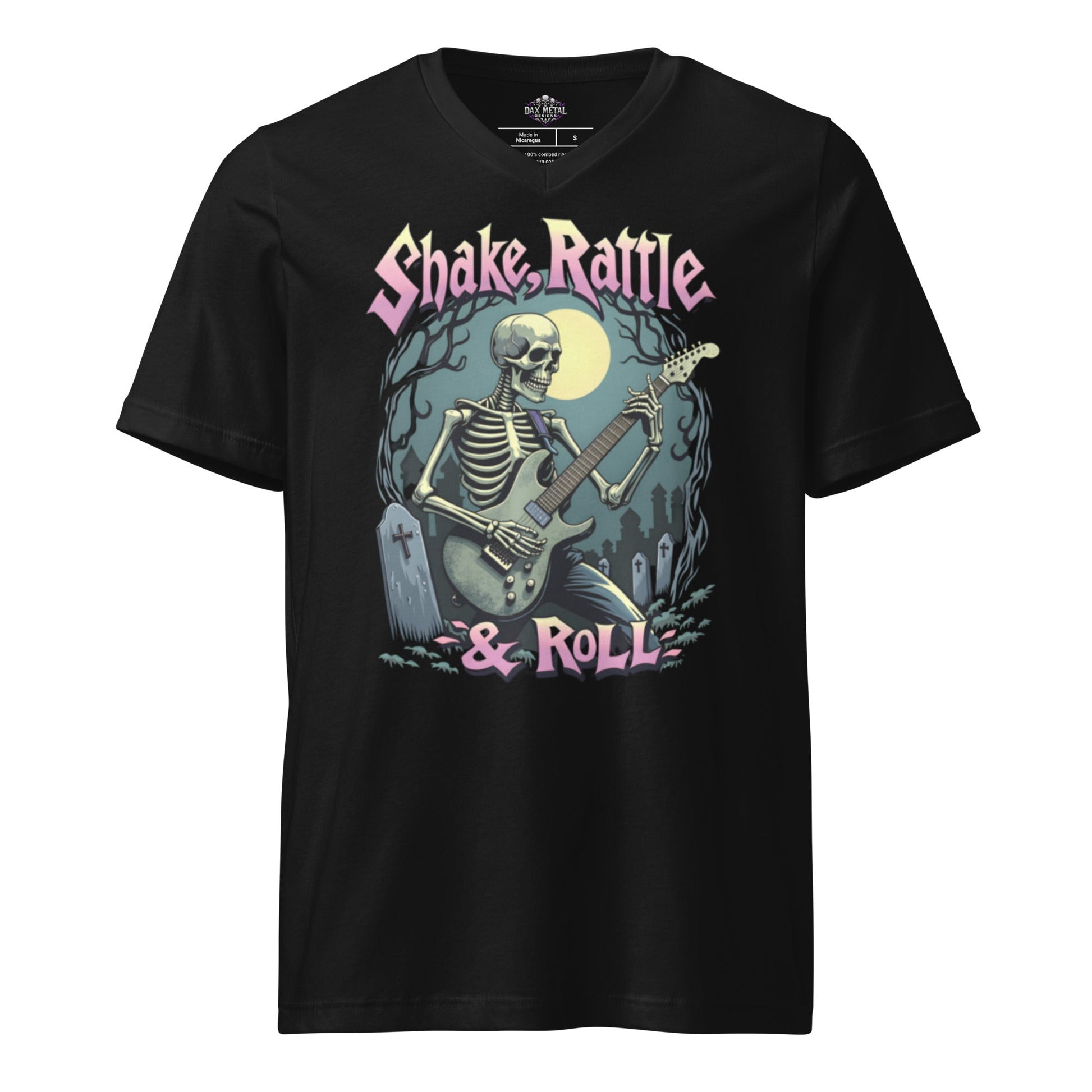 Shake, Rattle & Roll - T-Shirt mit V - Ausschnitt - Dax Metal Designs