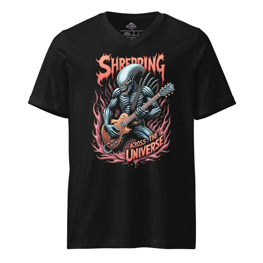 Shredding across the Universe - T-Shirt mit V - Ausschnitt - Dax Metal Designs