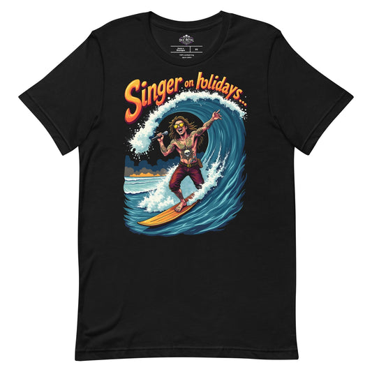 Singer on Holidays -T-Shirt Heavy Metal T-Shirt Sänger-T-Shirt  von Dax Metal Designs – Bella+Canvas