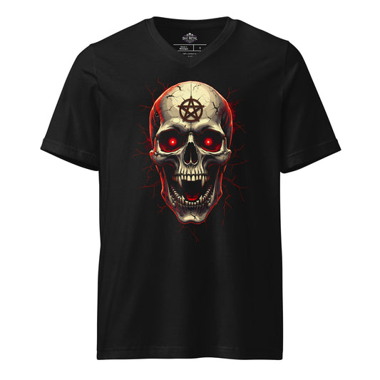 Skull 2 - T-Shirt mit V - Ausschnitt - Dax Metal Designs