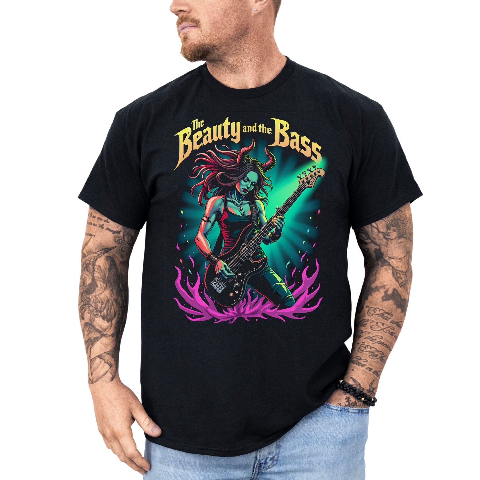 The Beauty and the Bass - T-Shirt - Dax Metal Designs