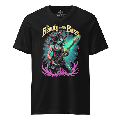 The Beauty and the Bass - T-Shirt mit V - Ausschnitt - Dax Metal Designs