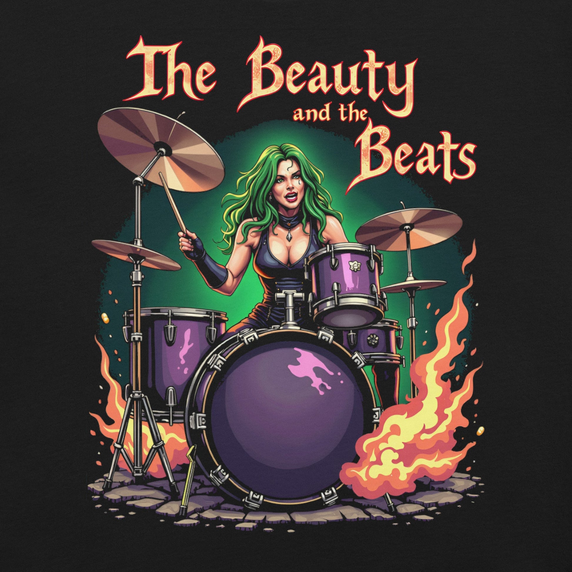 The Beauty and the Beats - T-Shirt - Dax Metal Designs